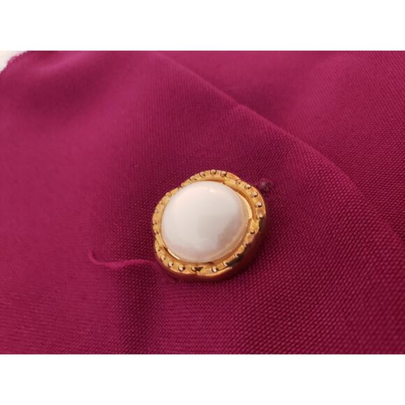 VINTAGE Jacket Blouse Womens 14P Burgundy Lace Hanky Collar Floral 80s Buttons - Picture 12 of 12